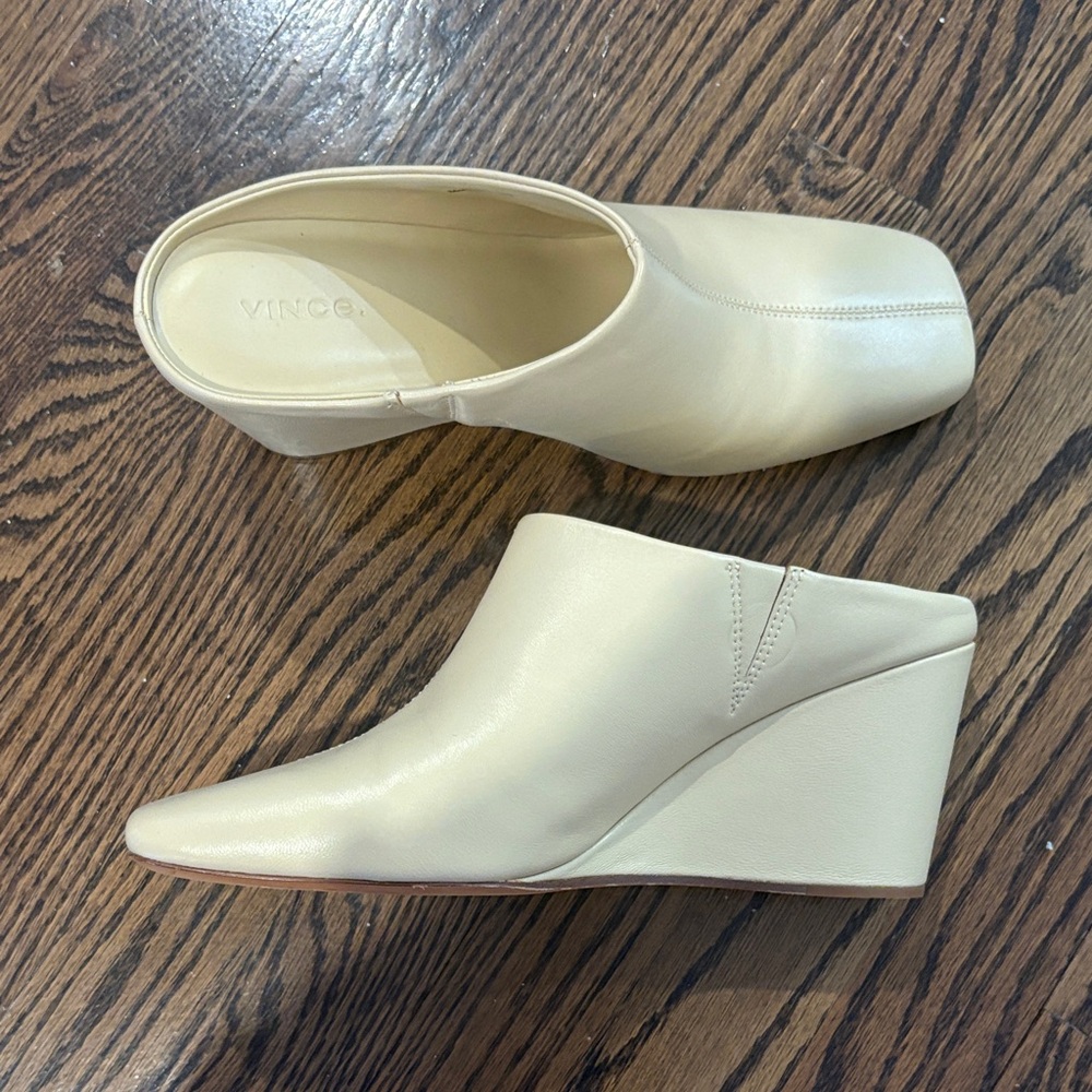 Vince Women's Off-White Wedge Mules